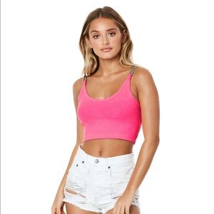 NEON CHAIN STRAP CROP TANK